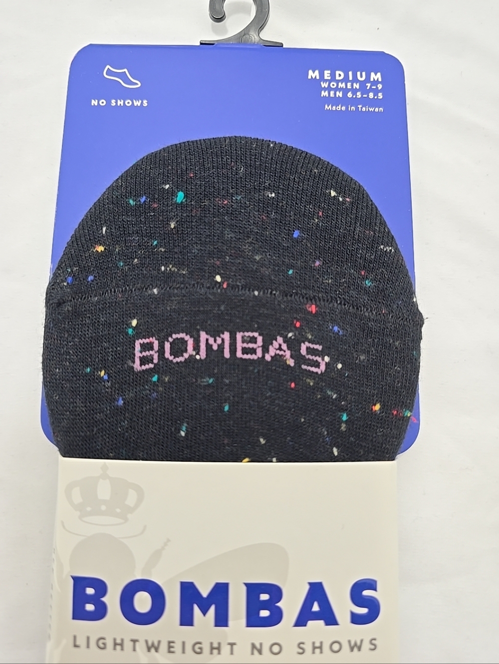 NWT Bombas Cotton Blend Lightweight No Shows Heel Grip Medium Unisex Black - Picture 2 of 3
